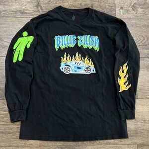 Billie Eilish 2019 World Tour Graffiti Long Sleeve Flame Shirt Large